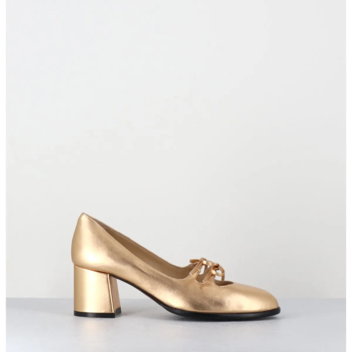 Chaussures^GARRICE LAB Babies à noeuds en cuir métallisé doré - PAOLA LAMIN ORO DORE