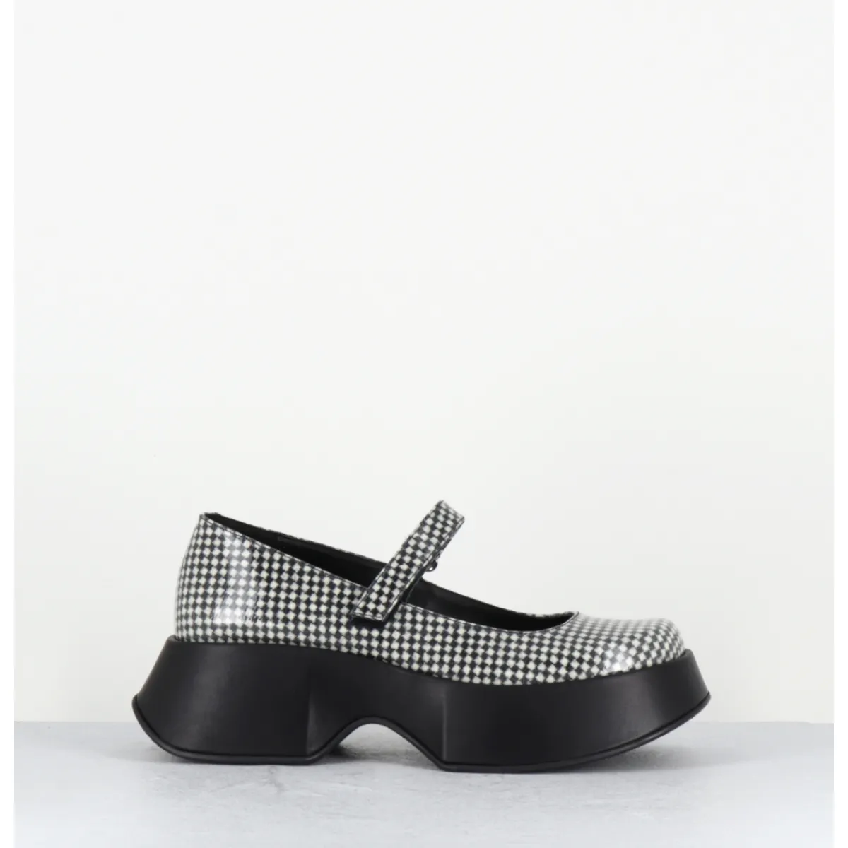 Chaussures | Plateformes^VIC MATIE Babies à plateforme en cuir glacé noir - 1F2418D SCACCO BLACK NOIR&BLANC