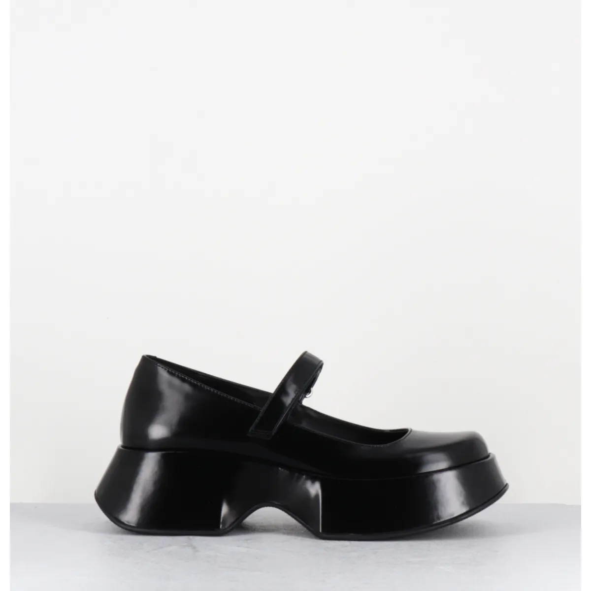 Chaussures | Plateformes^VIC MATIE Babies à plateforme en cuir vernis imprimé damier blanc - 1F2416D LATTEX BLACK NOIR
