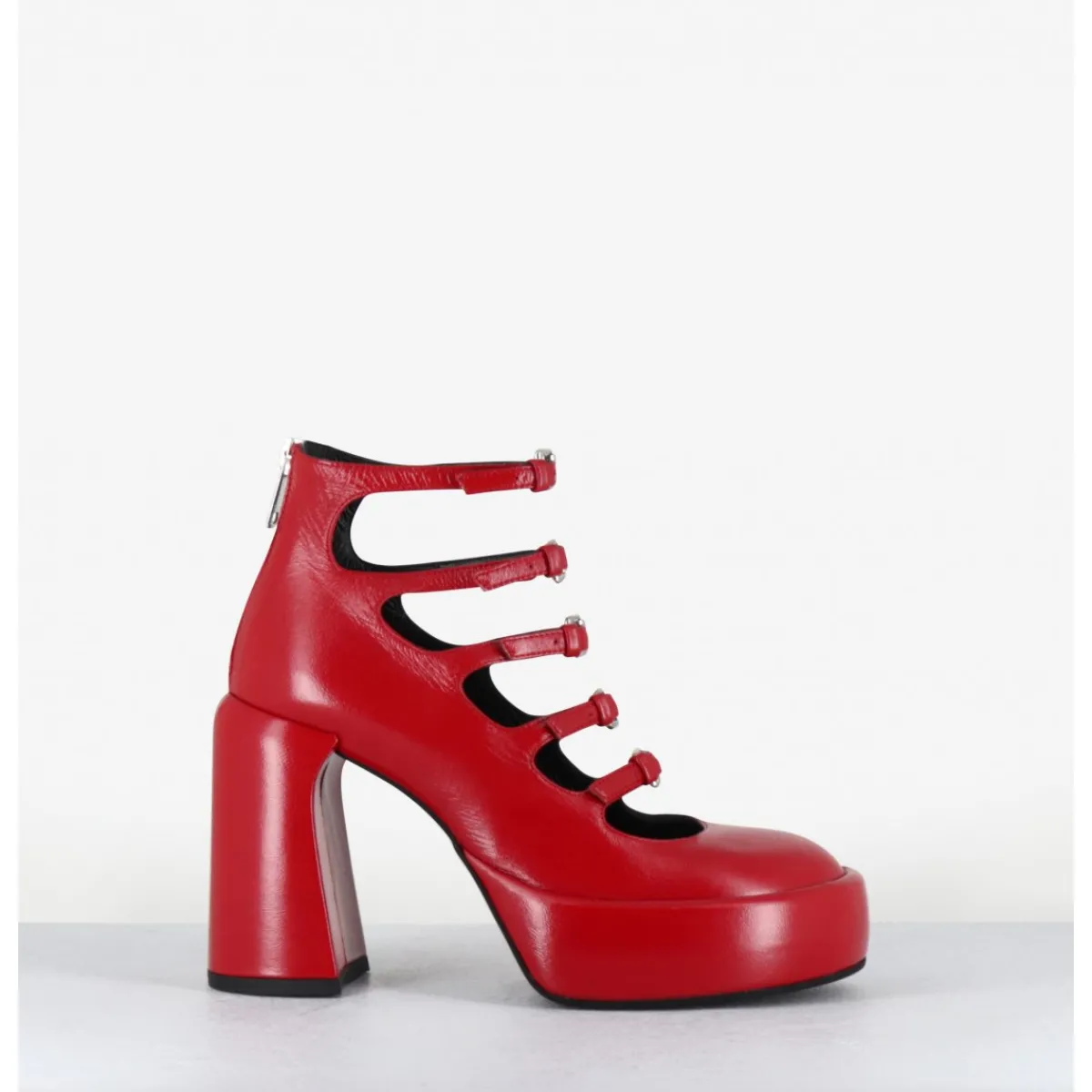 Chaussures | Plateformes^ELENA IACHI Babies à plateforme multi-brides en cuir - E3551 TIAGO BERRY ROUGE