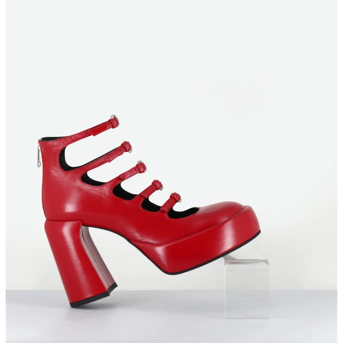 Chaussures | Plateformes^ELENA IACHI Babies à plateforme multi-brides en cuir - E3551 TIAGO BERRY ROUGE