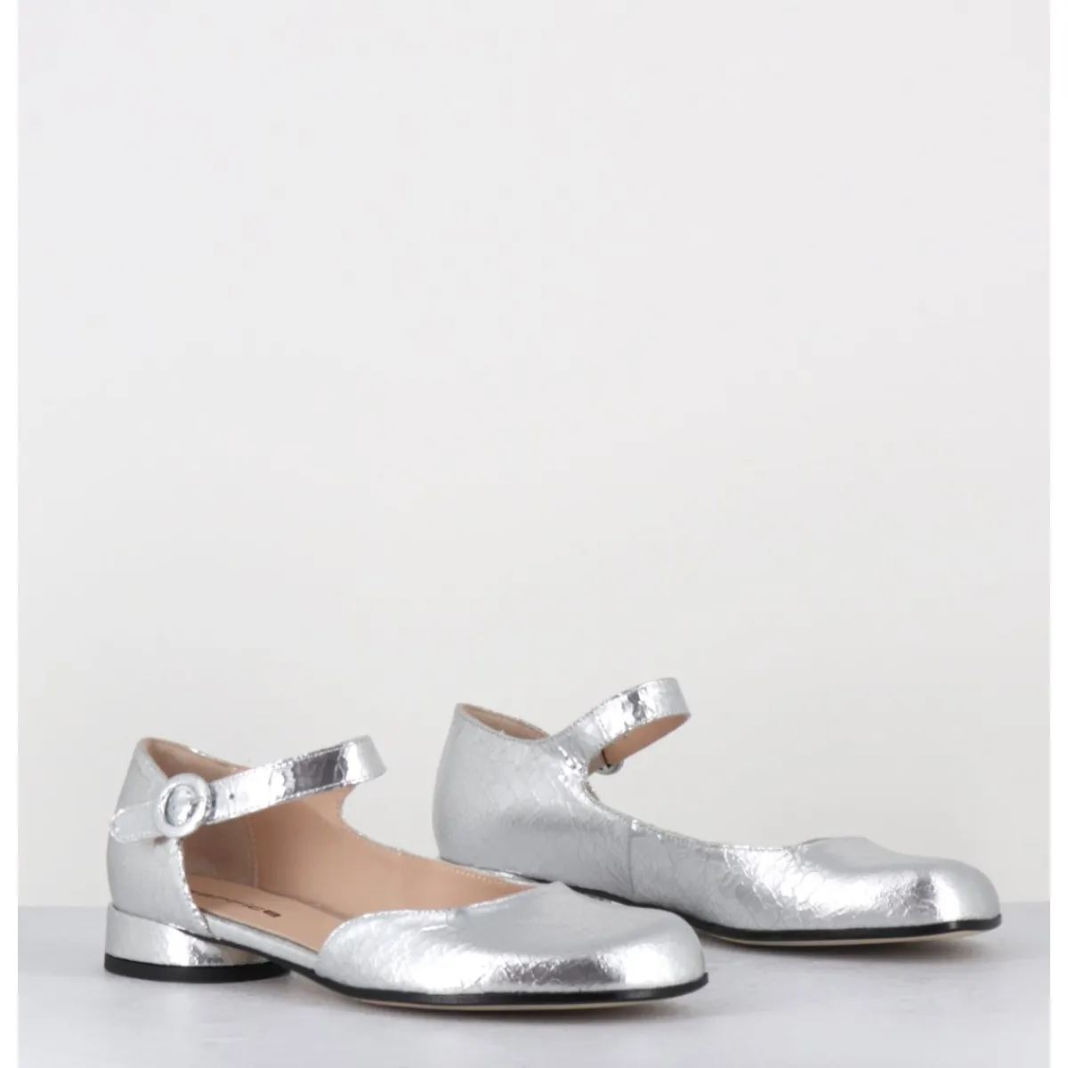Chaussures | Ballerines^GARRICE LAB Babies asymétrique petit talon cuir craquelé - MANI1 CRAK O ARGENT
