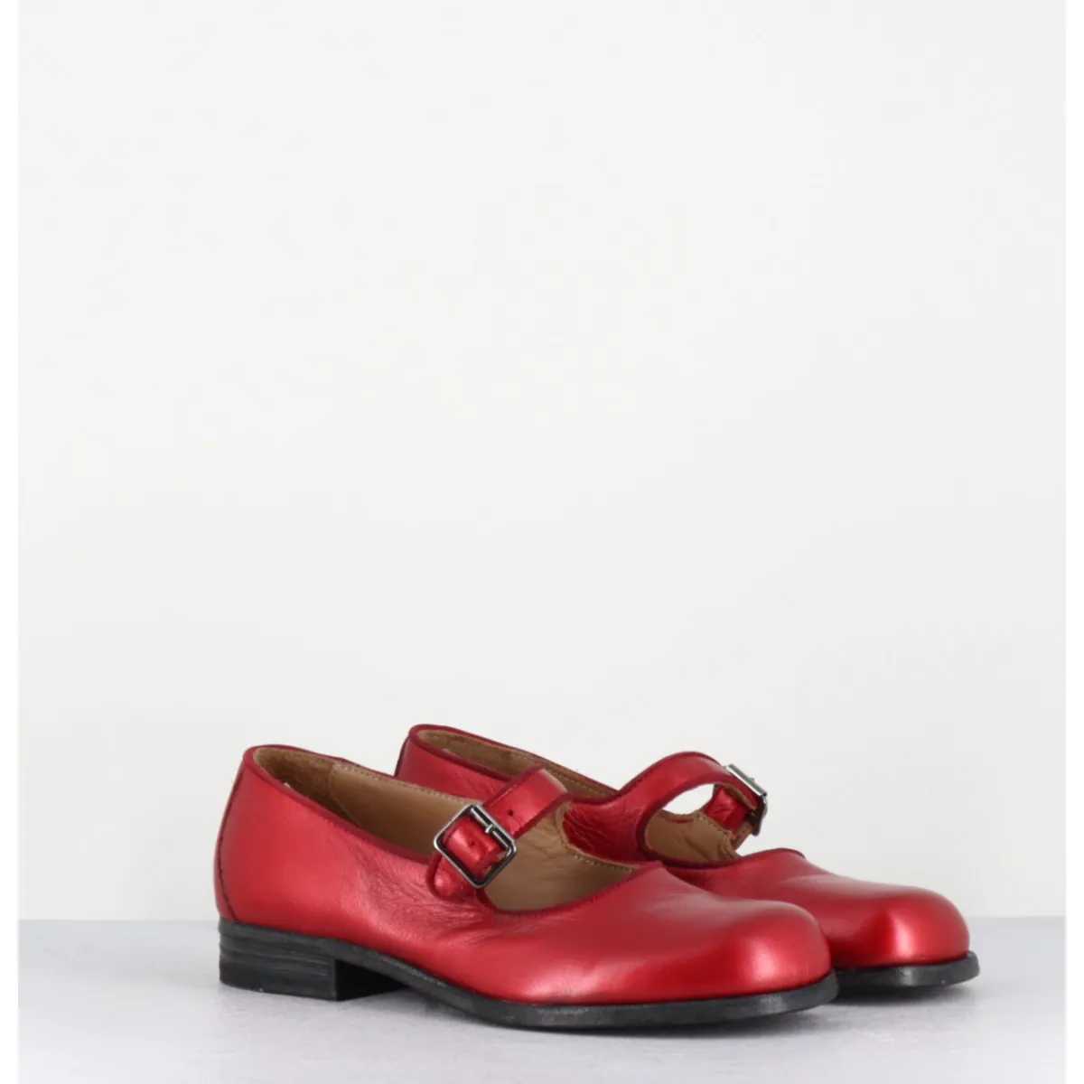 Chaussures^MOMA Babies en cuir métallisé ligne japonisante - 45403L BON POMME ROUGE