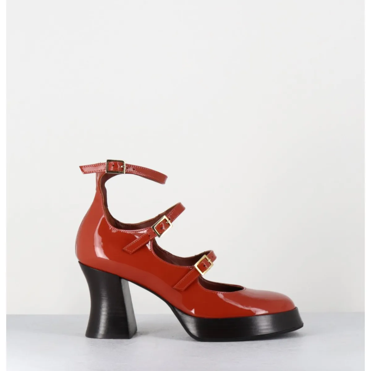 Chaussures | Plateformes^GARRICE LAB Babies multi-brides à plateforme en cuir vernis - GALAN VERNICE RUST BRIQUE