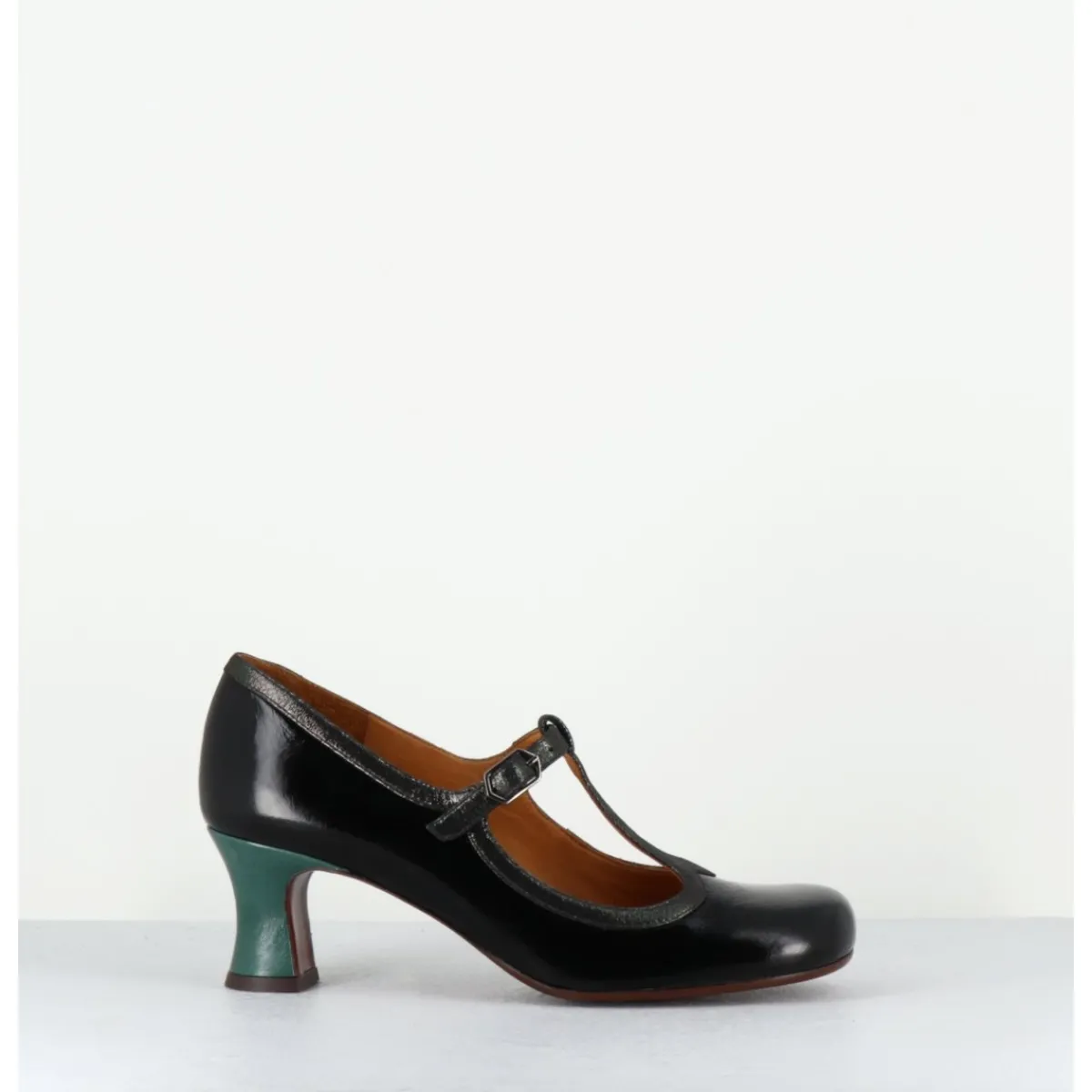 Chaussures^CHIE MIHARA Babies petit talon en cuir effet vernis - MYLKA MASERATI NEGRO NOIR