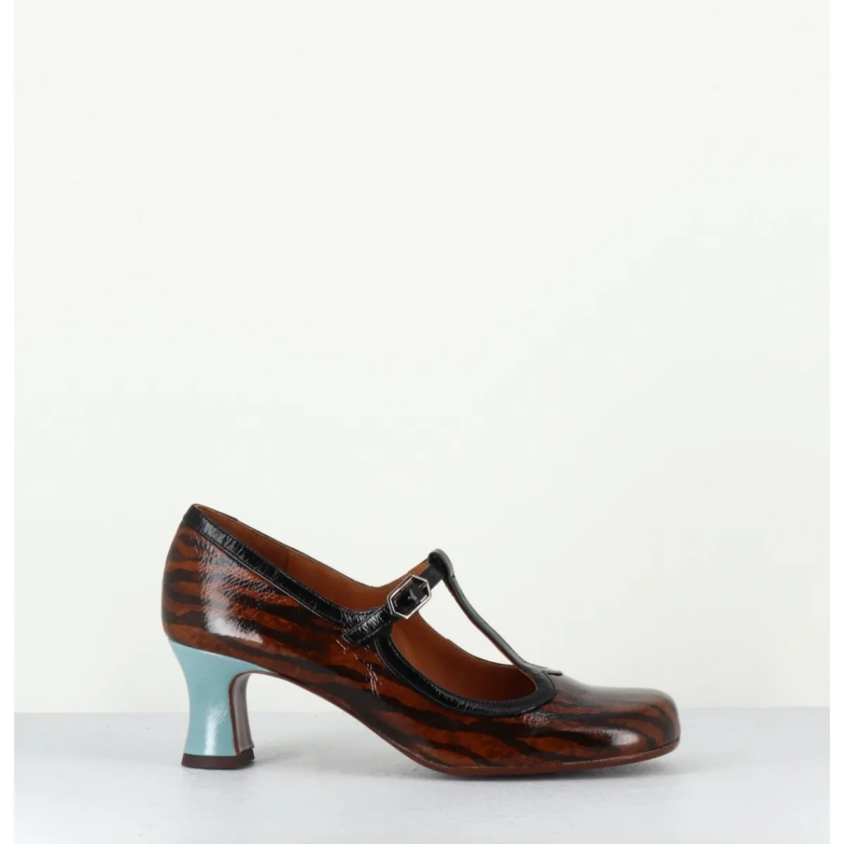 Chaussures^CHIE MIHARA Babies petit talon en cuir imprimé tigré - MYLKA TESLA CASTANO