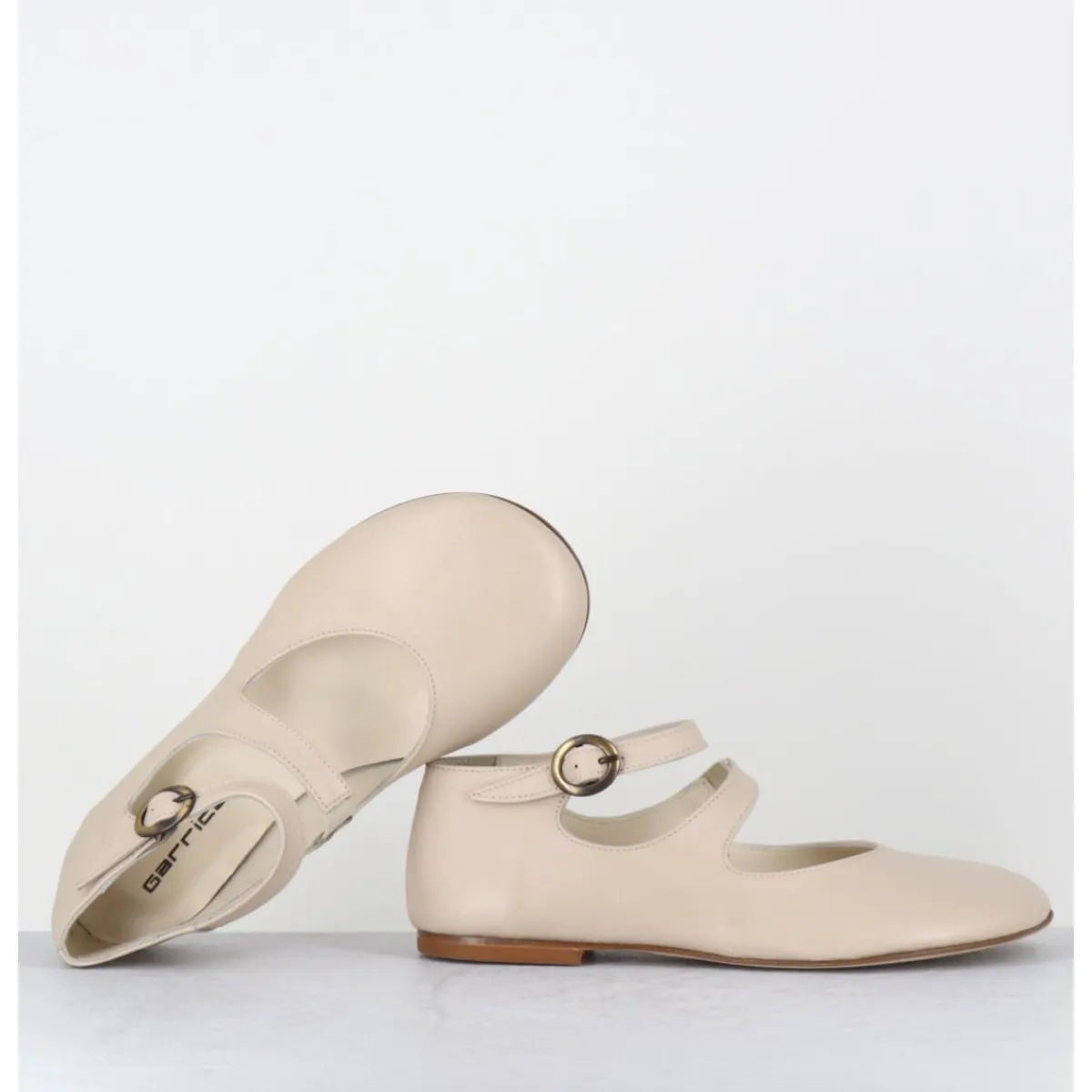 Chaussures | Ballerines^GARRICE LAB Babies plates forme ronde en cuir beige clair - ZIAMA BUFFY SAND
