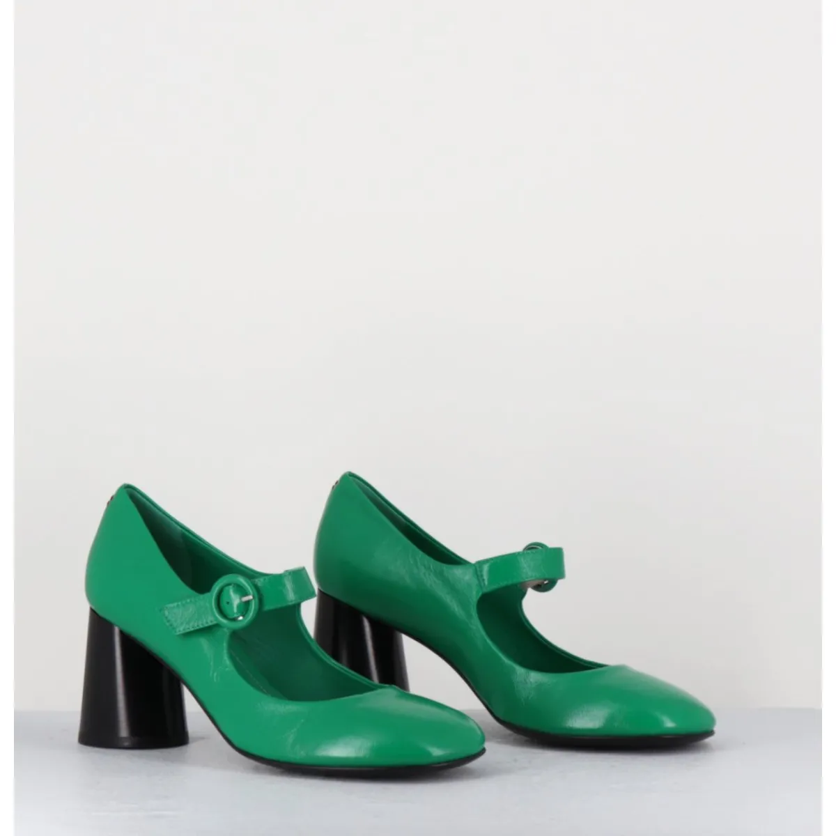 Chaussures^HALMANERA Babies rétro à talon en cuir & noir - ACE22 GLAZE MELA VERT