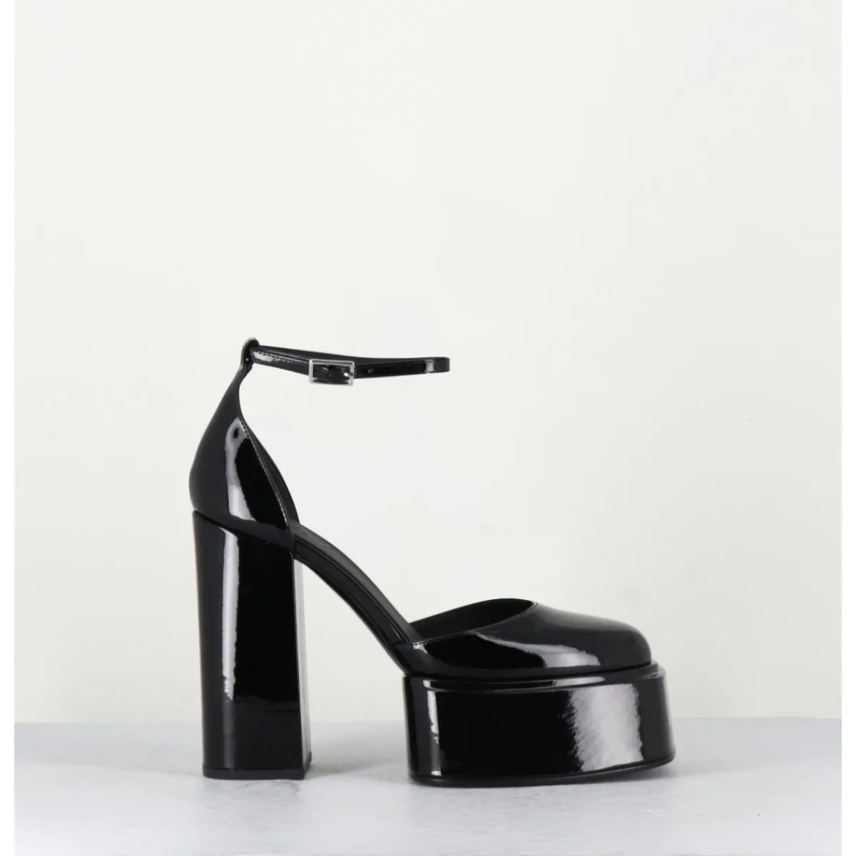 Chaussures | Plateformes^3JUIN Babies talon haut à plateforme en cuir vernis - AMBRA MOK PATENT NOIR