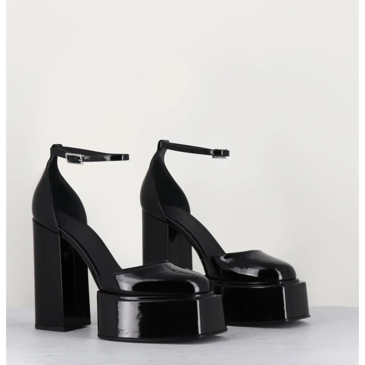 Chaussures | Plateformes^3JUIN Babies talon haut à plateforme en cuir vernis - AMBRA MOK PATENT NOIR