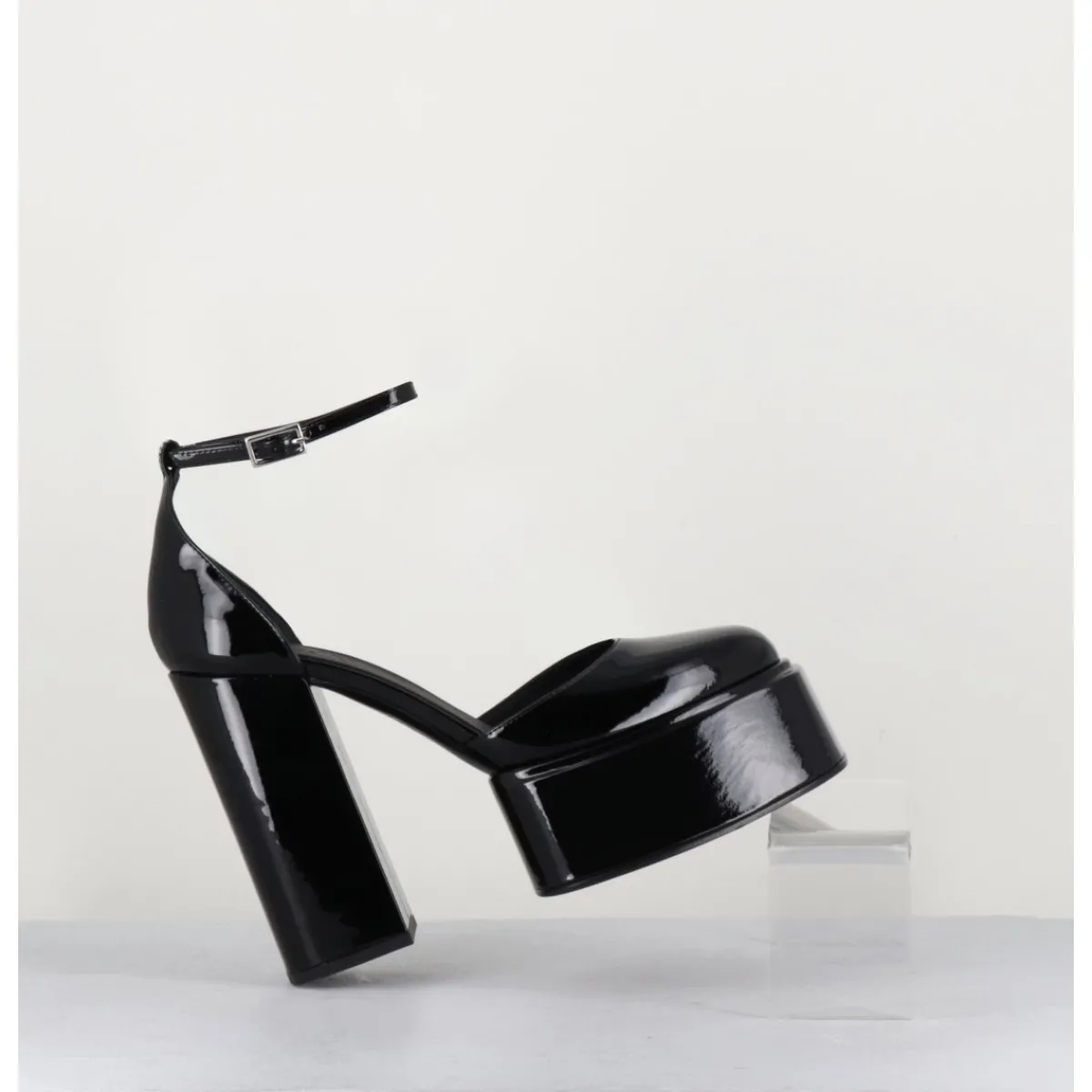 Chaussures | Plateformes^3JUIN Babies talon haut à plateforme en cuir vernis - AMBRA MOK PATENT NOIR