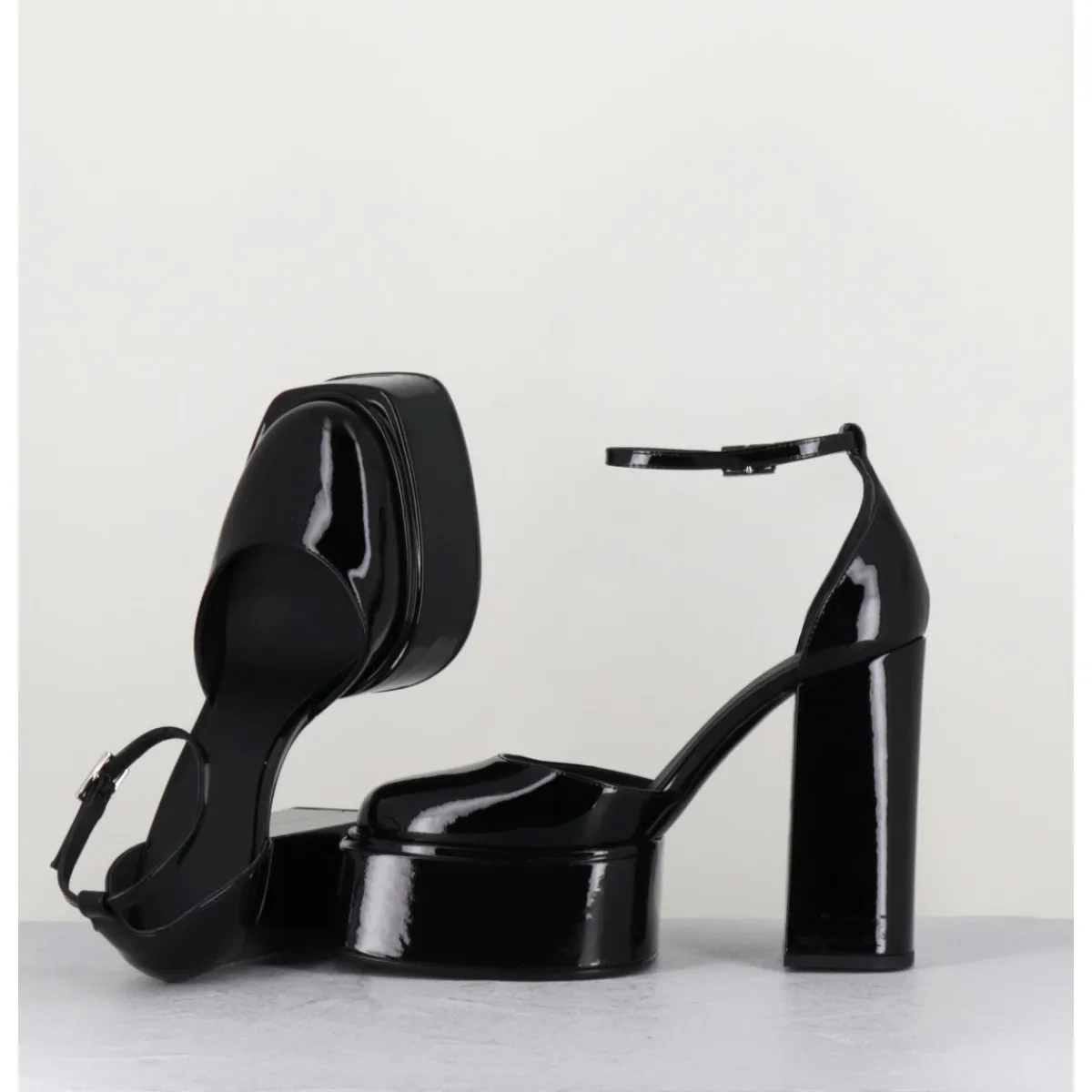 Chaussures | Plateformes^3JUIN Babies talon haut à plateforme en cuir vernis - AMBRA MOK PATENT NOIR