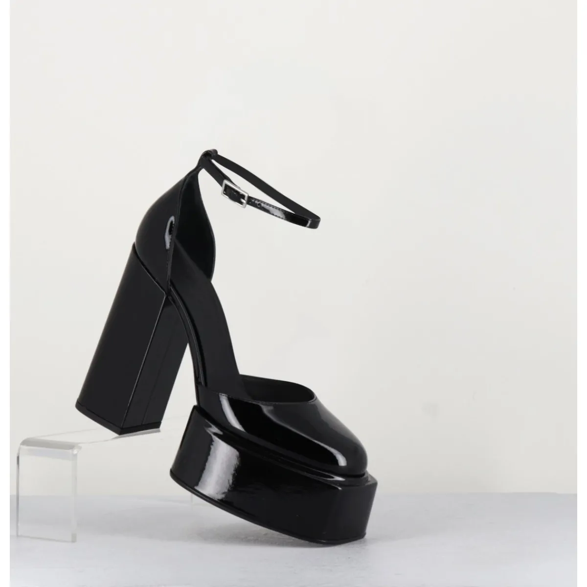 Chaussures | Plateformes^3JUIN Babies talon haut à plateforme en cuir vernis - AMBRA MOK PATENT NOIR