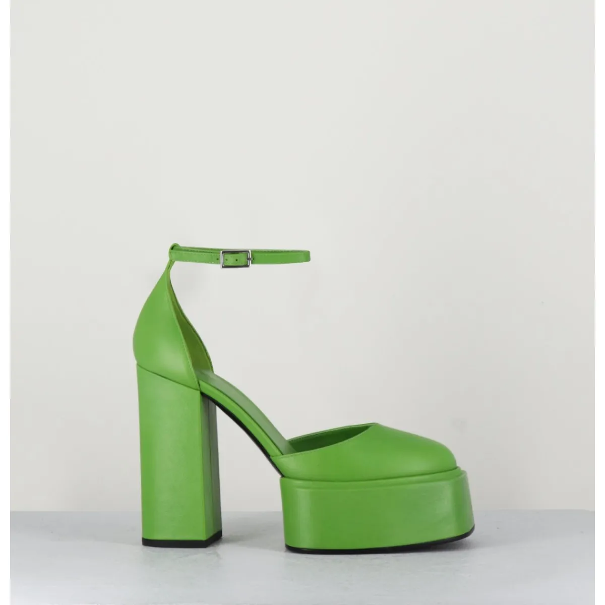 Chaussures | Plateformes^3JUIN Babies talon haut à plateforme en cuir - AMBRA MOK GREEN VERT