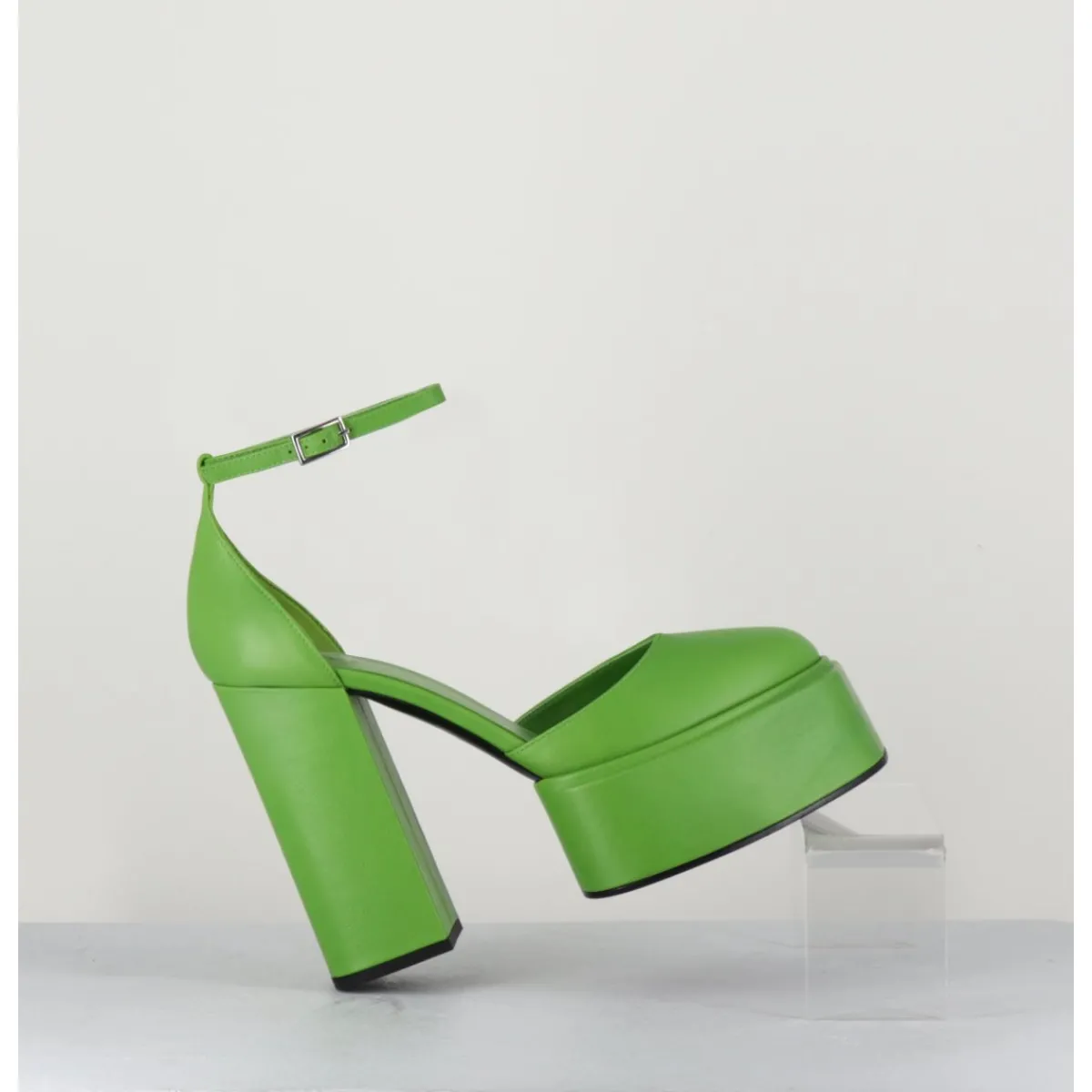 Chaussures | Plateformes^3JUIN Babies talon haut à plateforme en cuir - AMBRA MOK GREEN VERT