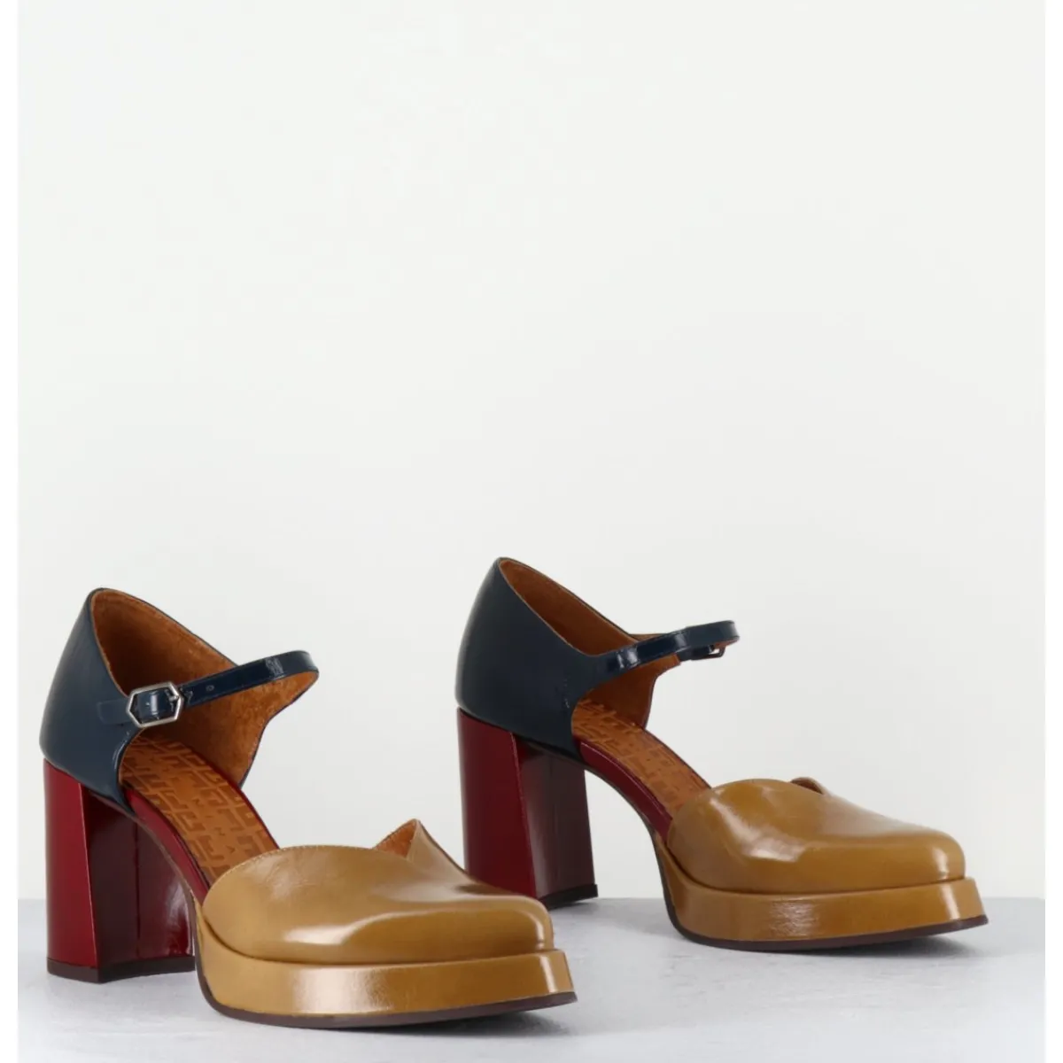 Chaussures^CHIE MIHARA Babies tricolore bout pointu à plateforme - FASI MASERATI SAND