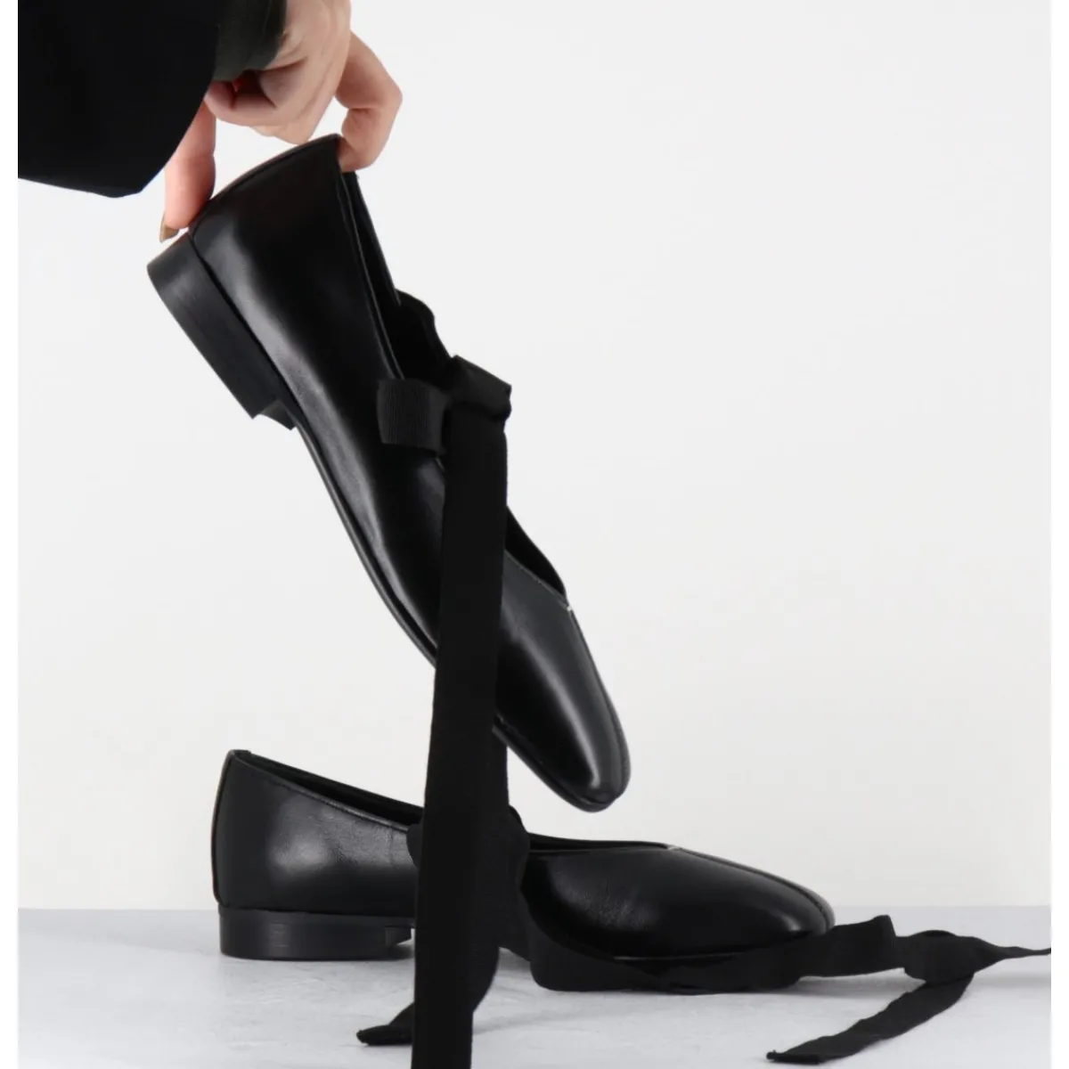 Chaussures | Ballerines^GARRICE LAB Ballerines 'chausson de danse' en cuir - CHESTER1 NAPPA NERO NOIR