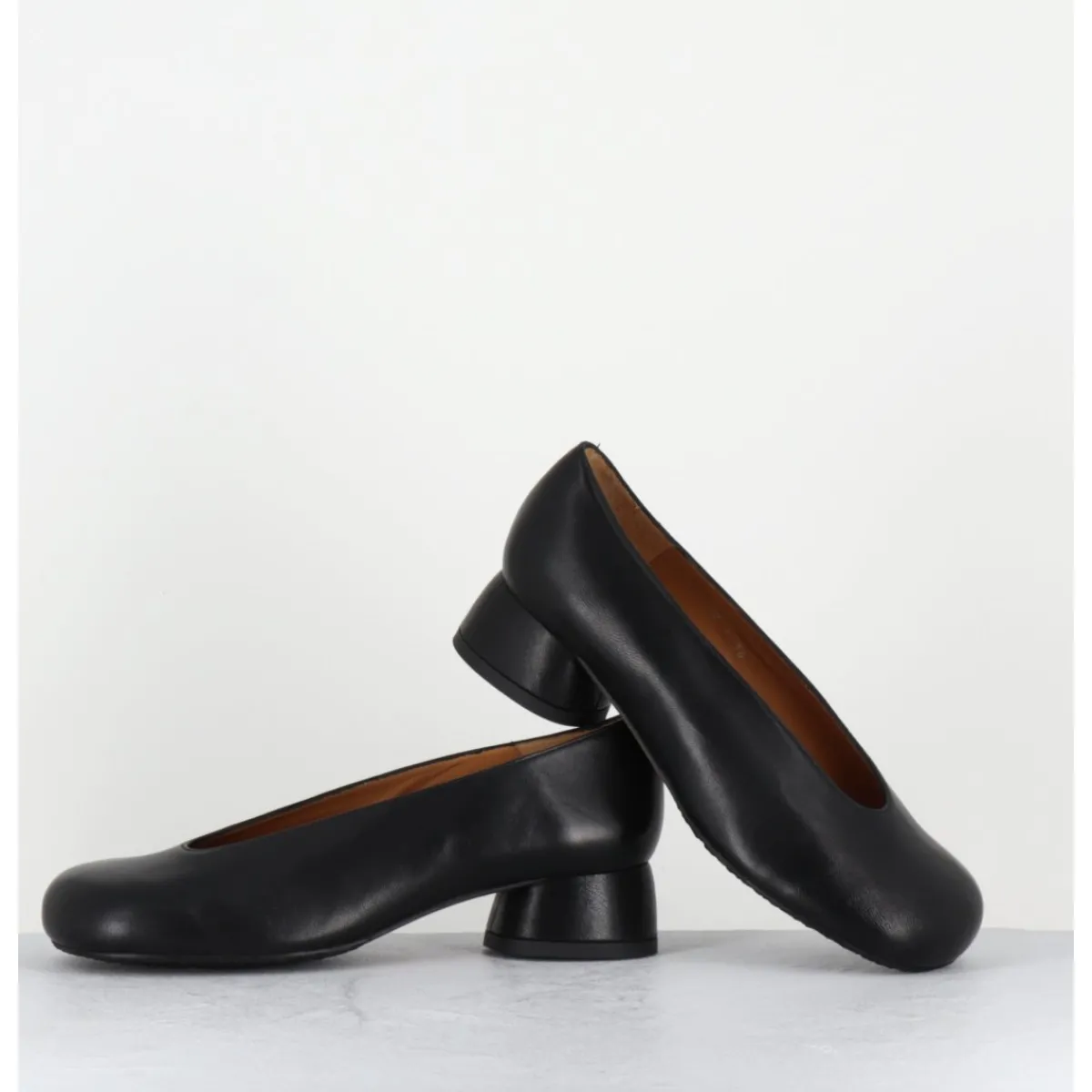 Chaussures | Ballerines^AUDLEY Ballerines en cuir bout rond petit talon - KAWA NAPPA BLACK NOIR