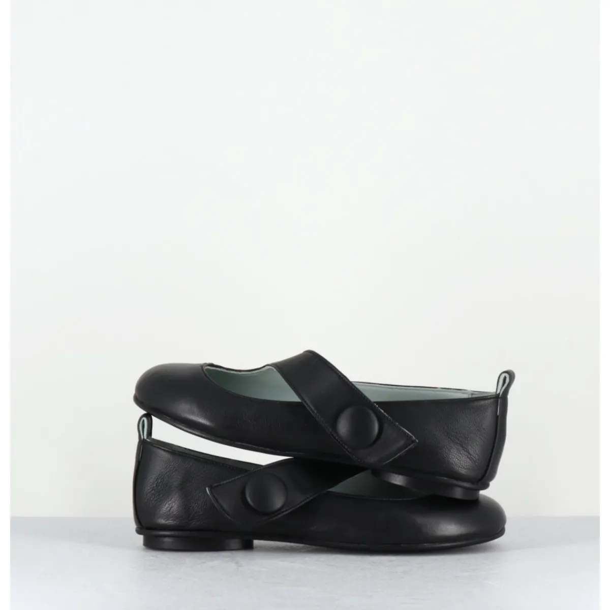 Chaussures | Ballerines^GARRICE LAB Ballerines japonisantes à bout rond en cuir - RINA NAPPA NERO NOIR