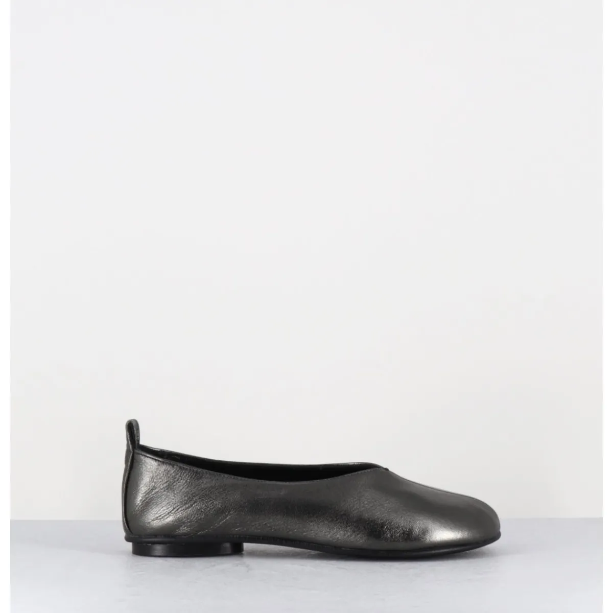 Chaussures | Ballerines^GARRICE LAB Ballerines minimalistes en cuir souple métallisé - LESTER2 LAMINATO ARGENTO ANTHRACITE