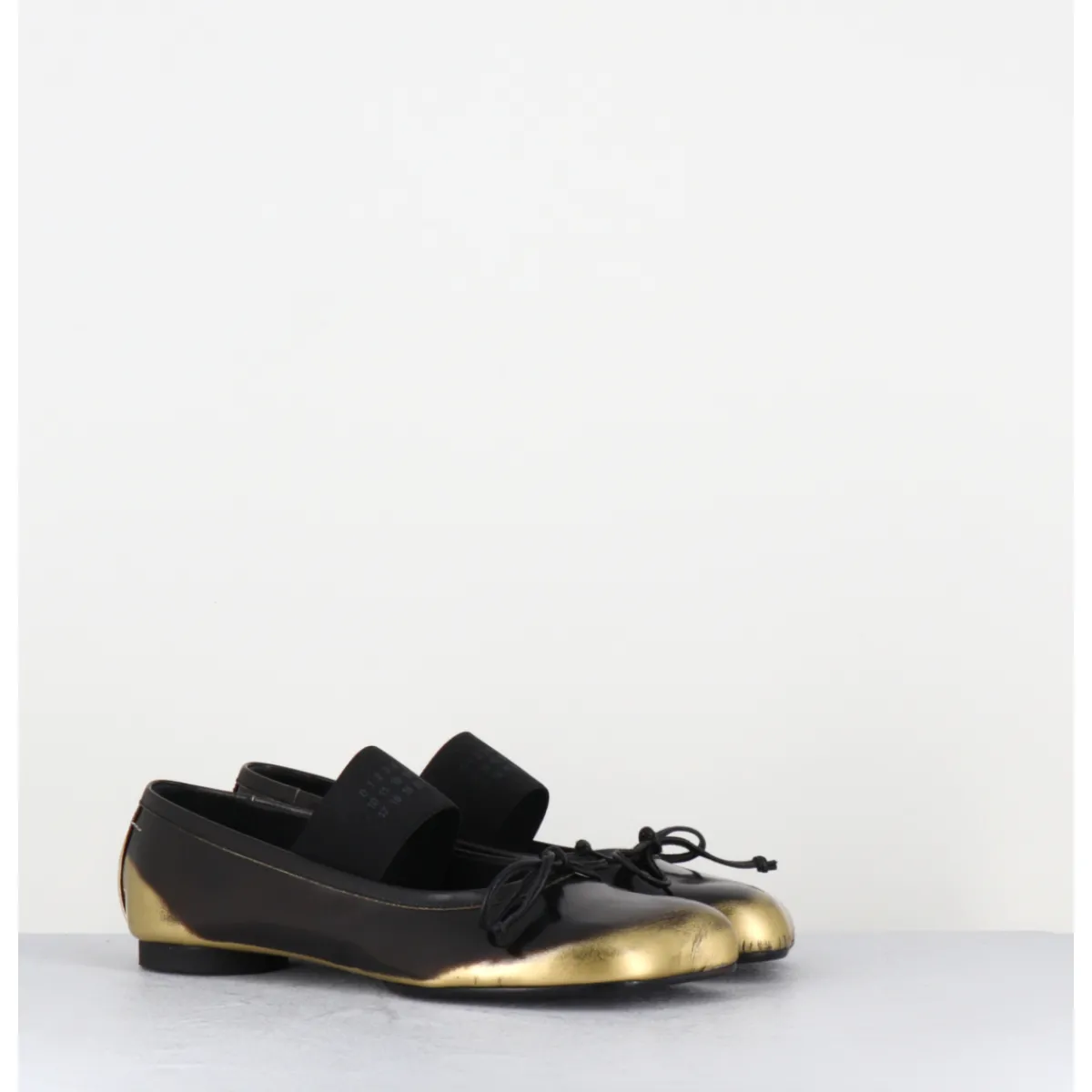 Chaussures | Ballerines^MM6 MAISON MARGIELA Ballerines Numeric en cuir glacé marron brossé & or - S59WZ0099 H2582 BRONZE
