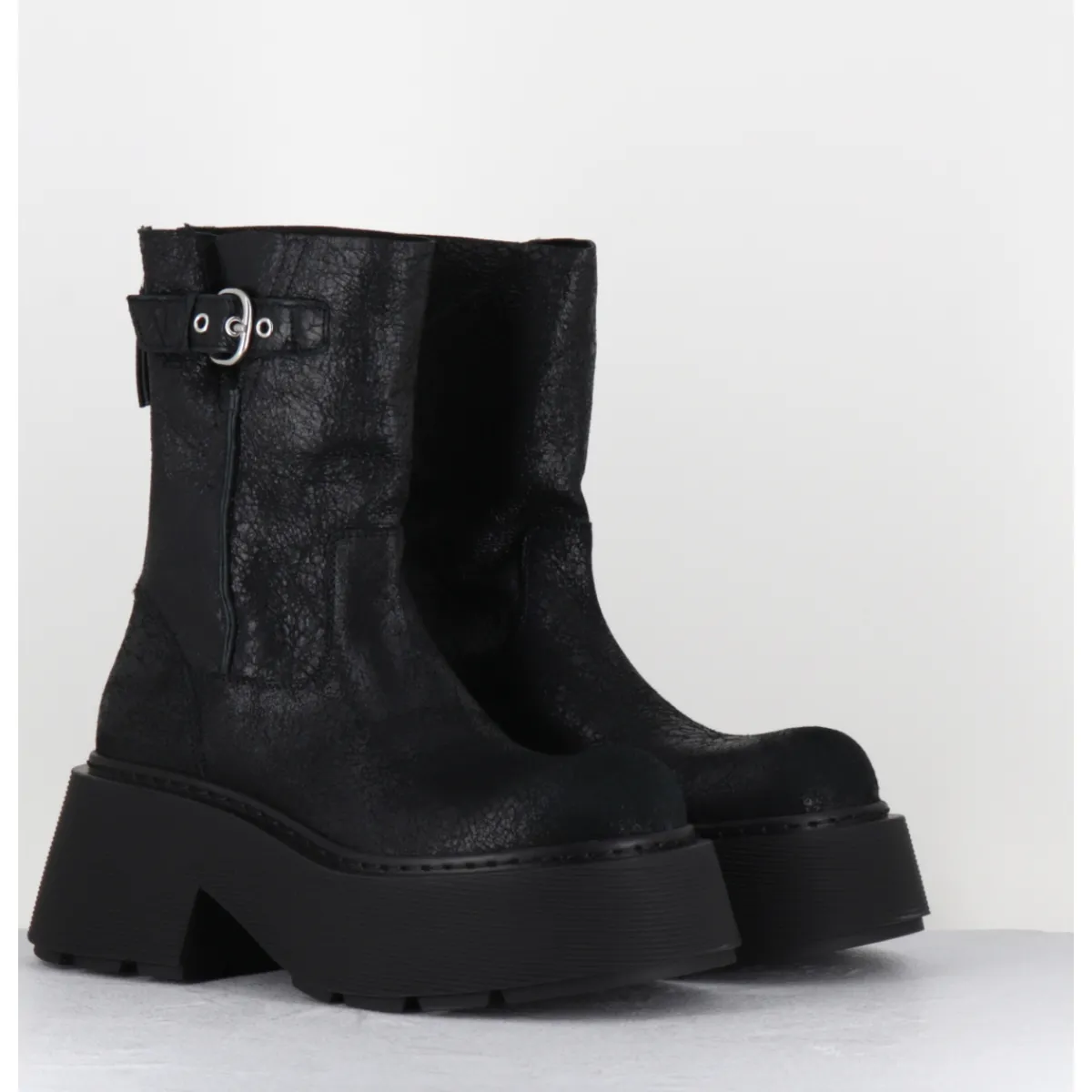 Boots | Bikers^VIC MATIE Bikers en cuir suede huilé à plateforme - 1F2166D PUNK BLACK NOIR
