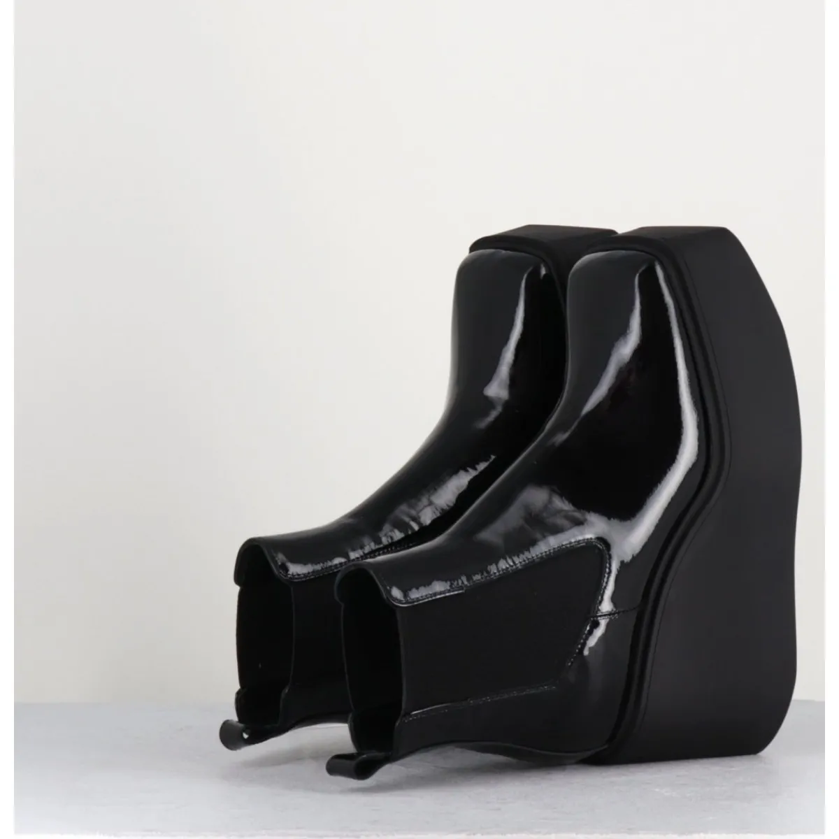 Boots | Plateformes^GARRICE LAB Boots à plateforme bout carré en cuir vernis - LEA VERNICE NERO NOIR