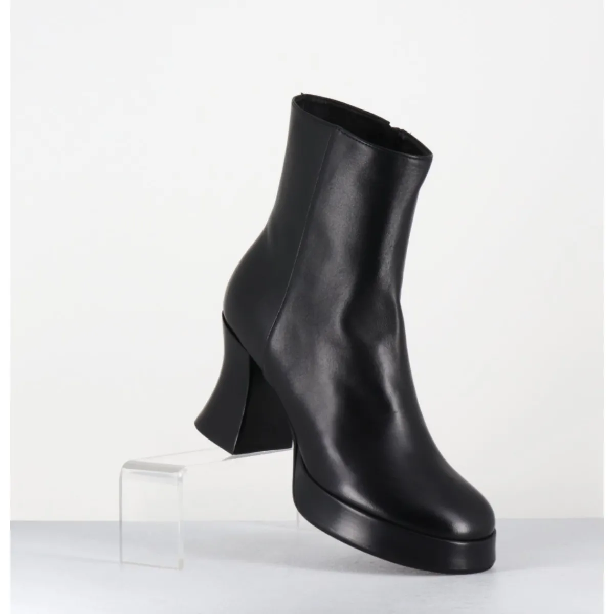Boots | Plateformes^GARRICE LAB Boots à plateforme en cuir talon rétro - BLAU NAPPA NERO NOIR