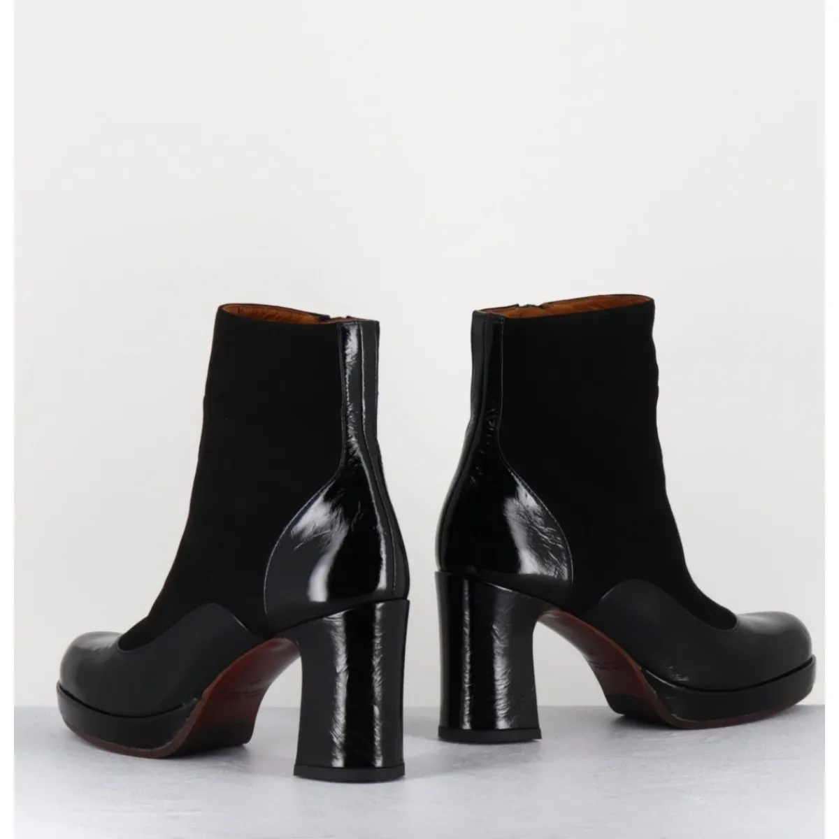 Boots^CHIE MIHARA Boots à talon en cuir & coeur rouge - DANLOV MASERATI NEGRO NOIR