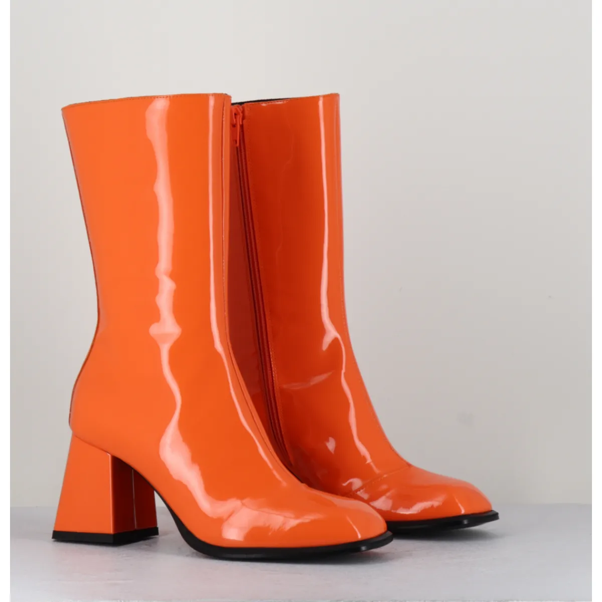 Boots^GARRICE LAB Boots à talon 70s en cuir vernis - YA2240 ARANCIO ORANGE