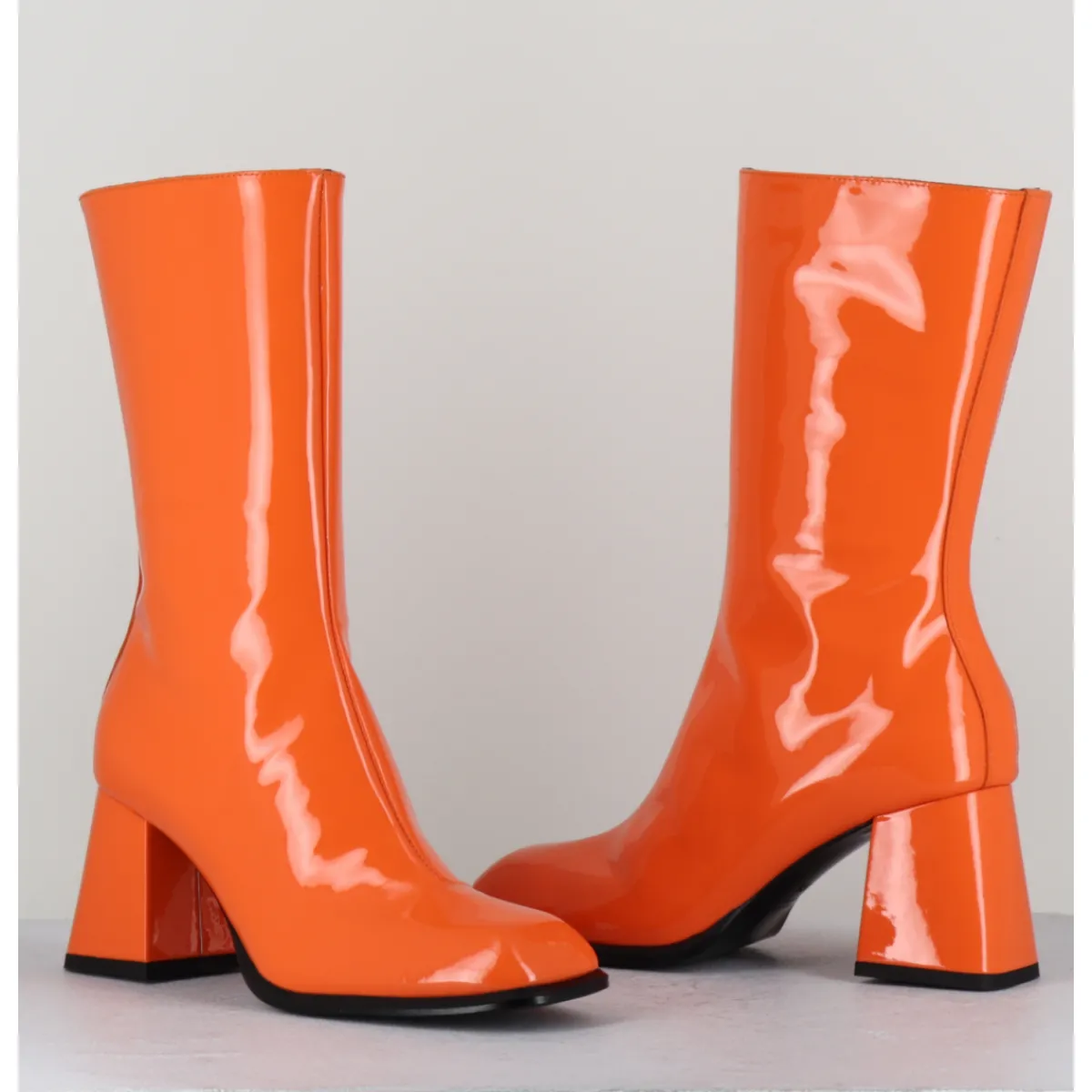 Boots^GARRICE LAB Boots à talon 70s en cuir vernis - YA2240 ARANCIO ORANGE