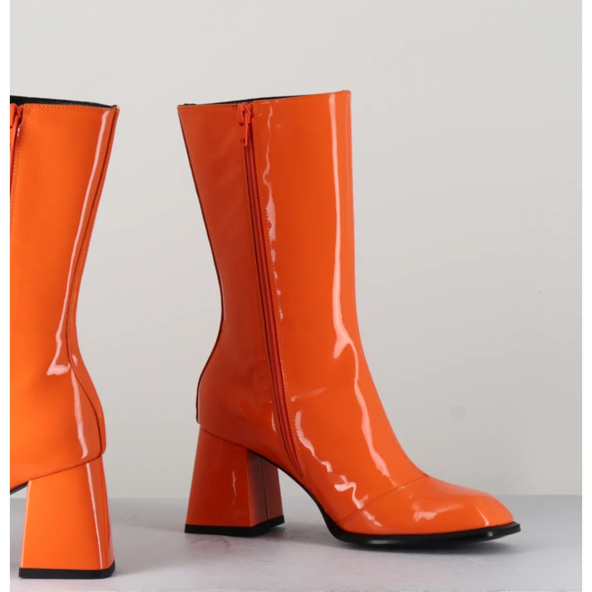 Boots^GARRICE LAB Boots à talon 70s en cuir vernis - YA2240 ARANCIO ORANGE