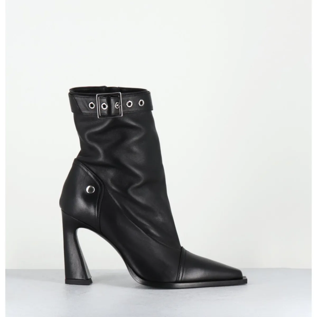 Boots^GARRICE LAB Boots bout pointu à talon haut en cuir - VENI60 NAPPA NERO NOIR