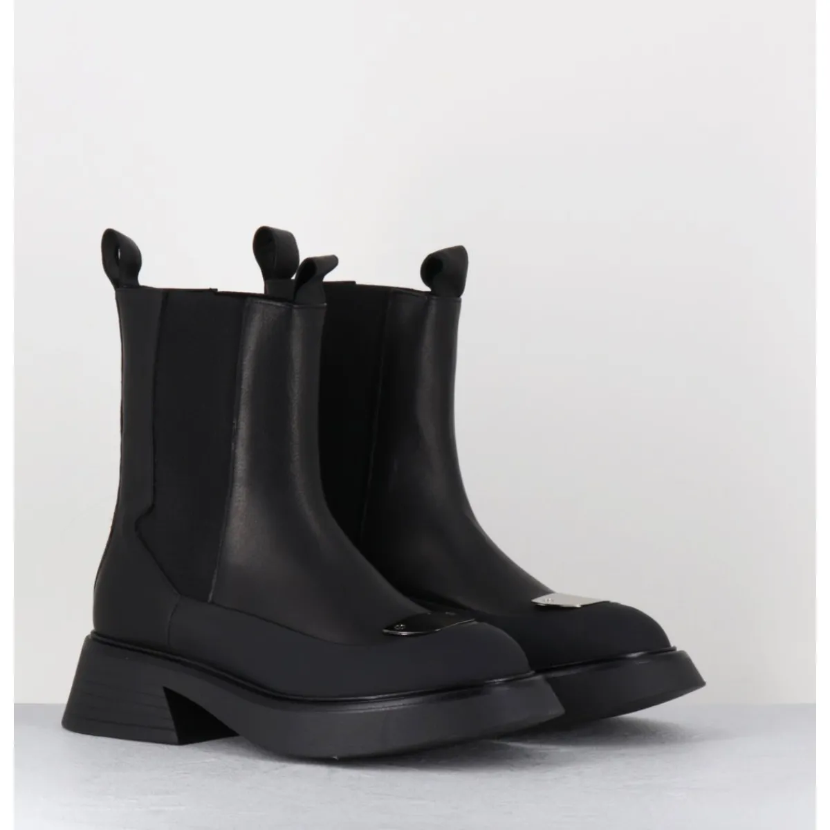 Boots^GARRICE LAB Boots chelsea légères cuir & bout métal - BIKE SAVANA NERO NOIR