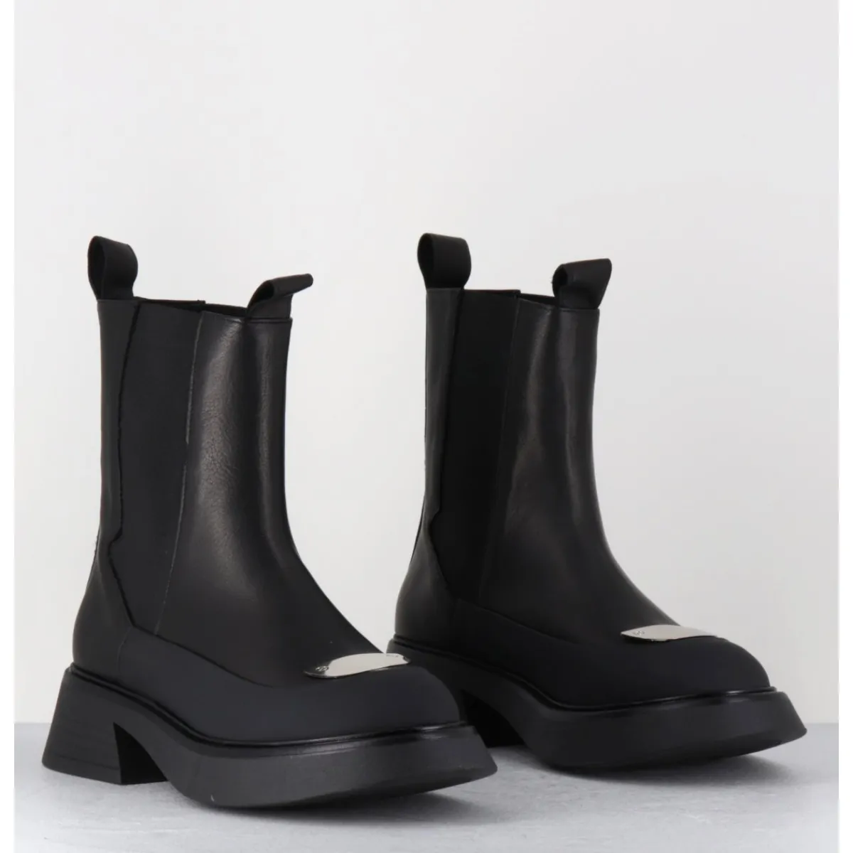 Boots^GARRICE LAB Boots chelsea légères cuir & bout métal - BIKE SAVANA NERO NOIR