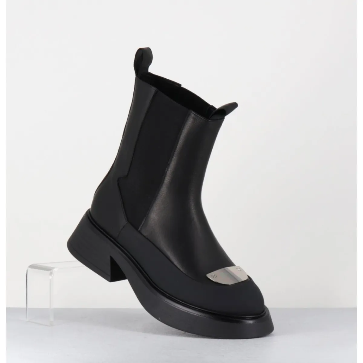 Boots^GARRICE LAB Boots chelsea légères cuir & bout métal - BIKE SAVANA NERO NOIR