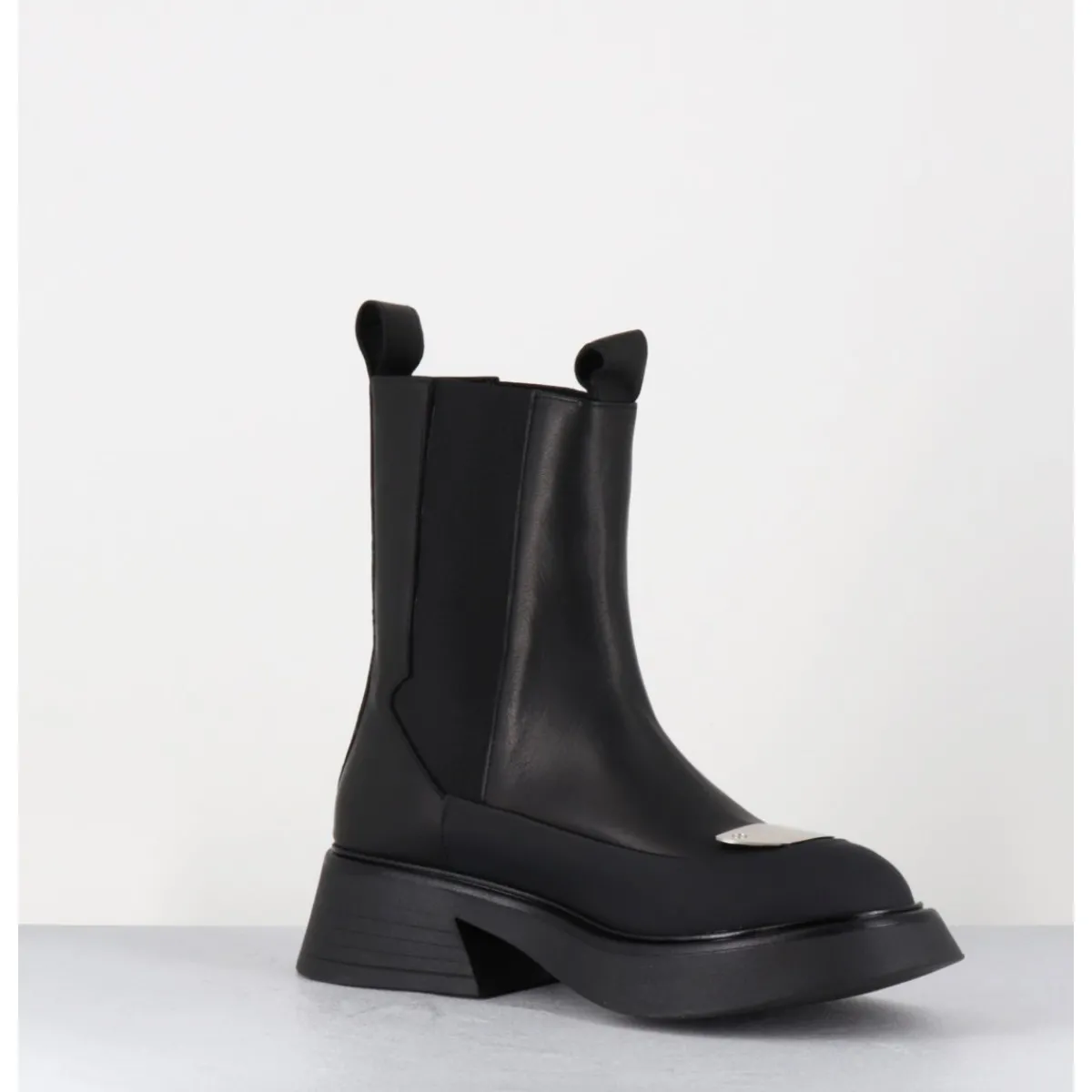 Boots^GARRICE LAB Boots chelsea légères cuir & bout métal - BIKE SAVANA NERO NOIR