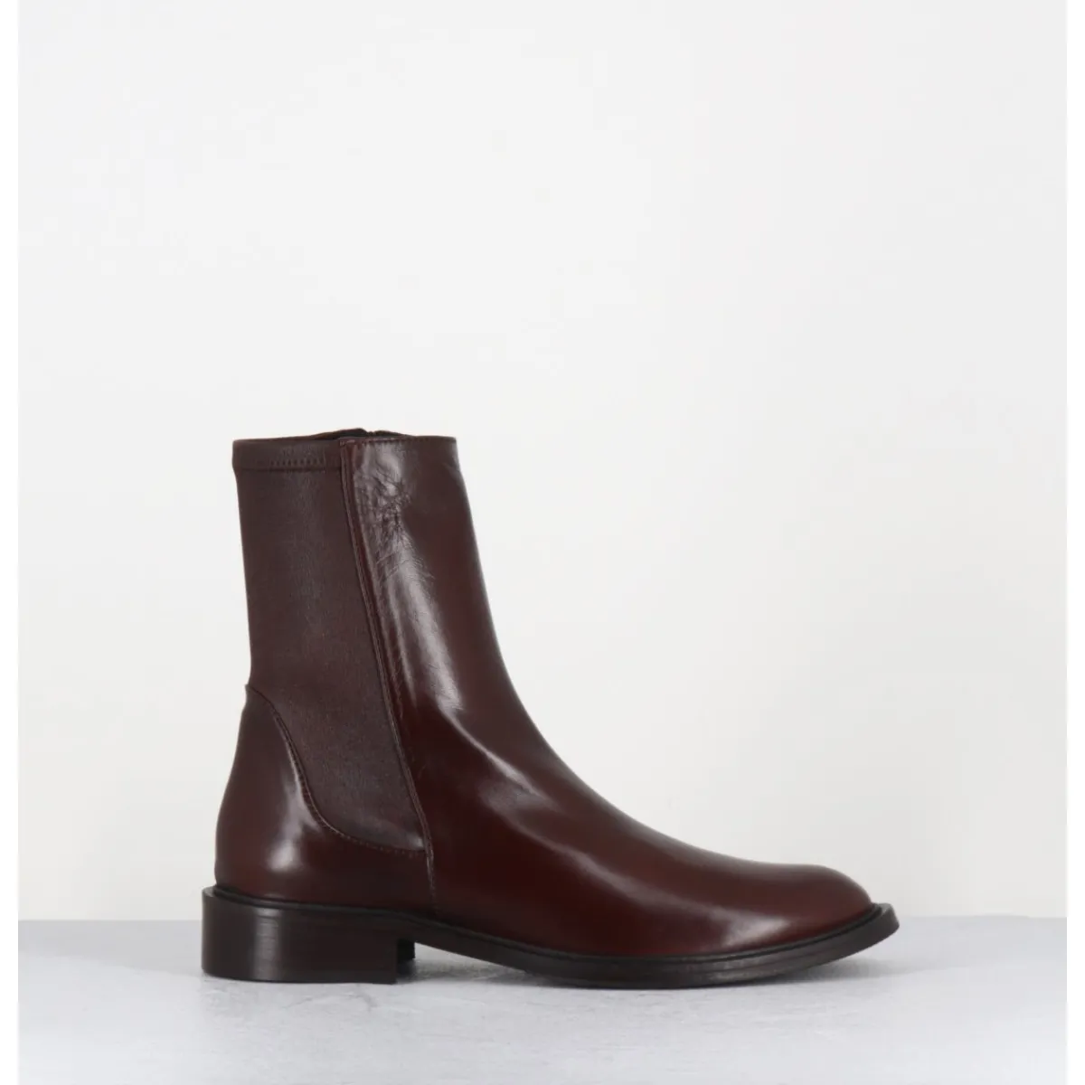 Boots^GARRICE LAB Boots en agneau plongé camel arrière stetch - GAVENE NAPPA SQUIRREL MARRON