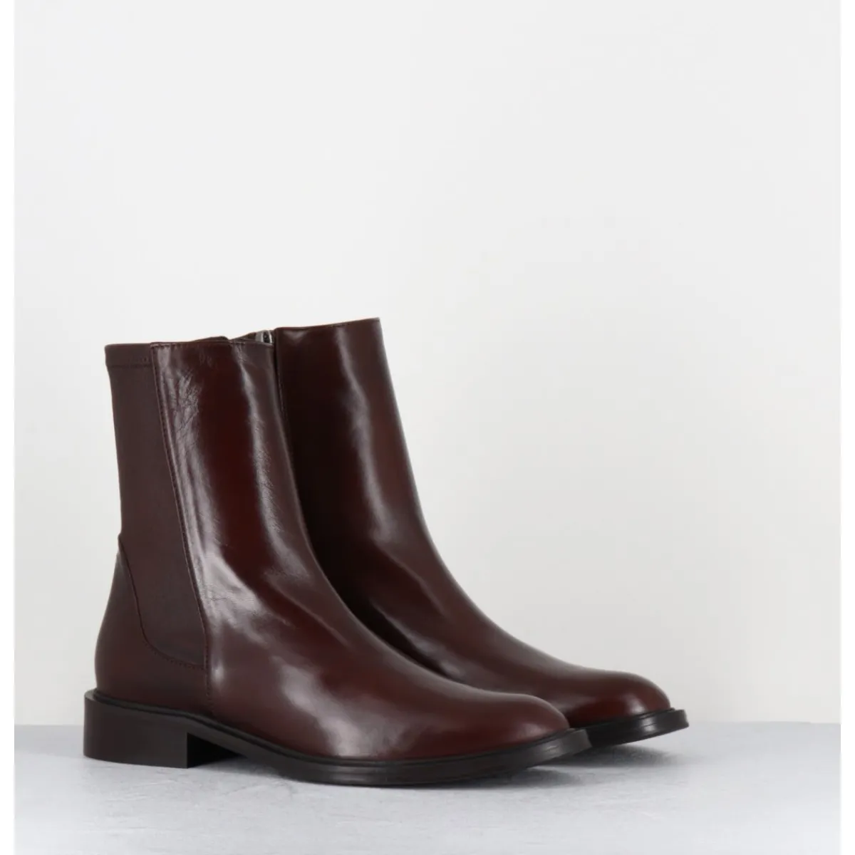 Boots^GARRICE LAB Boots en agneau plongé camel arrière stetch - GAVENE NAPPA SQUIRREL MARRON