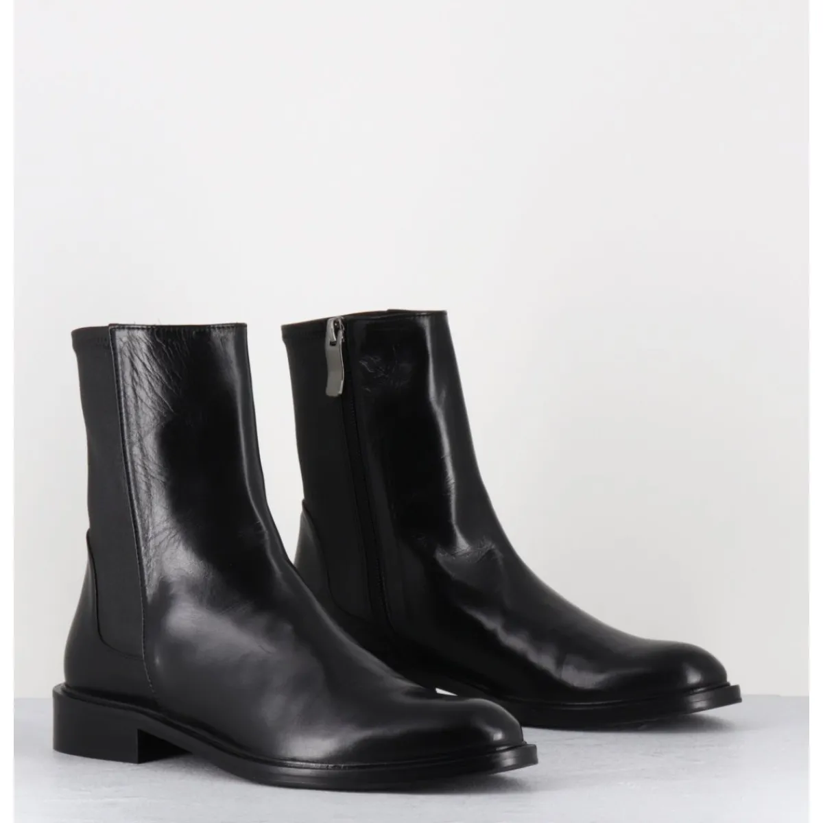 Boots^GARRICE LAB Boots en agneau plongé arrière stetch - GAVENE NAPPA NERO NOIR