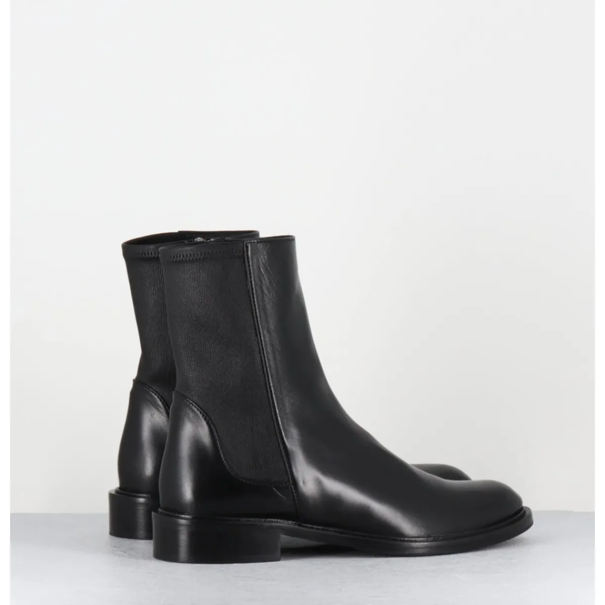 Boots^GARRICE LAB Boots en agneau plongé arrière stetch - GAVENE NAPPA NERO NOIR
