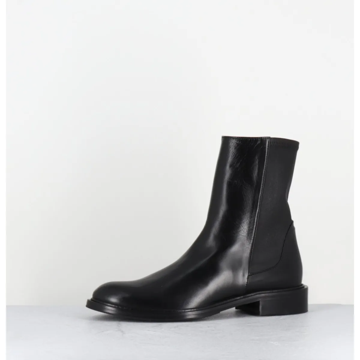 Boots^GARRICE LAB Boots en agneau plongé arrière stetch - GAVENE NAPPA NERO NOIR