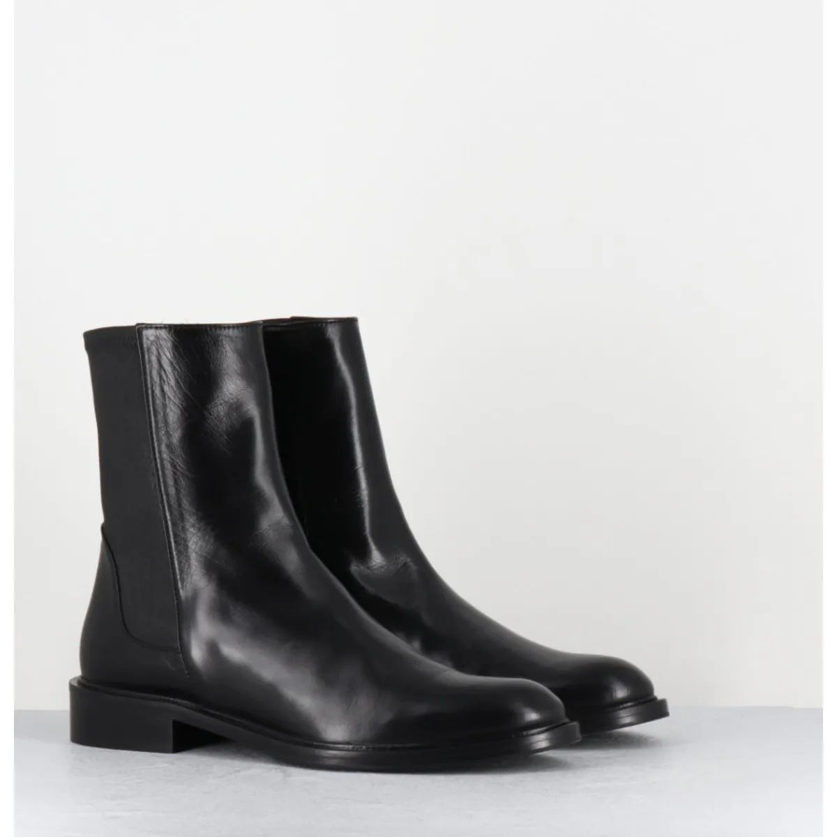 Boots^GARRICE LAB Boots en agneau plongé arrière stetch - GAVENE NAPPA NERO NOIR