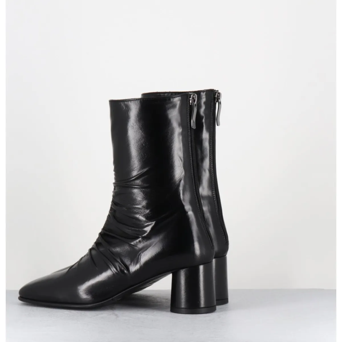 Boots^GARRICE LAB Boots en agneau plongé talon graphique - RAVENE NAPPA NERO NOIR