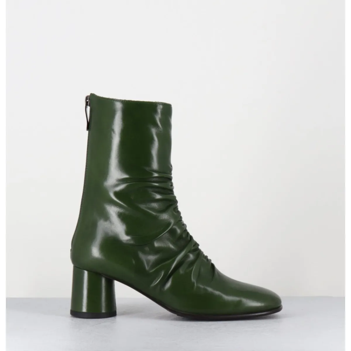 Boots^GARRICE LAB Boots en agneau plongé talon graphique - RAVENE NAPPA LESPUGLIO VERT