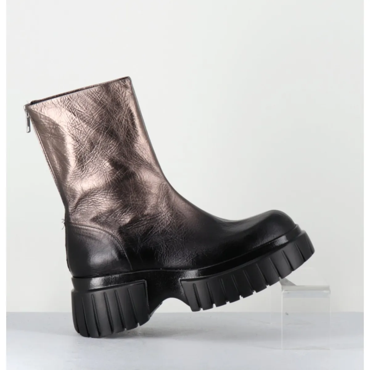 Boots^GARRICE LAB Boots en cuir métallisé semelle épaisse - MELIA1 PEGASUS BRONZO BRONZE