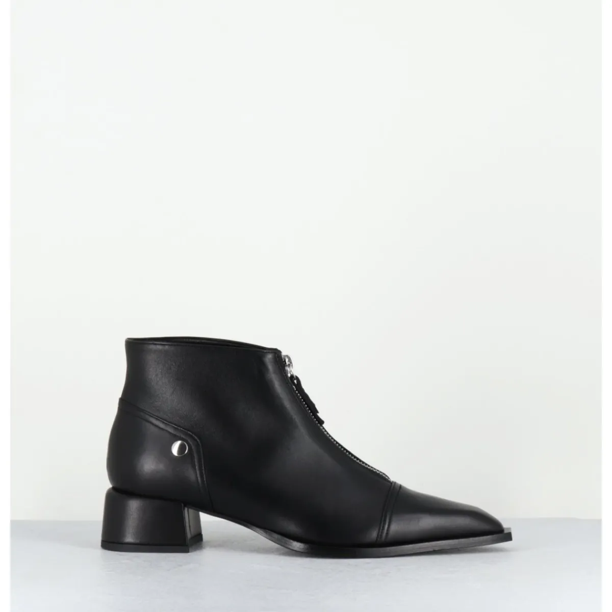 Boots^GARRICE LAB Boots en cuir bout pointu & zip central - INE25 NAPPA NERO NOIR