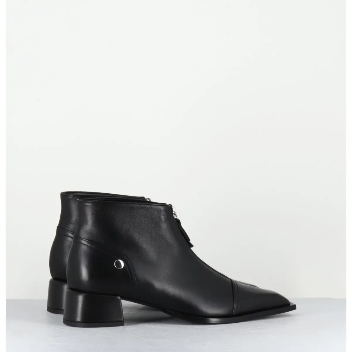 Boots^GARRICE LAB Boots en cuir bout pointu & zip central - INE25 NAPPA NERO NOIR