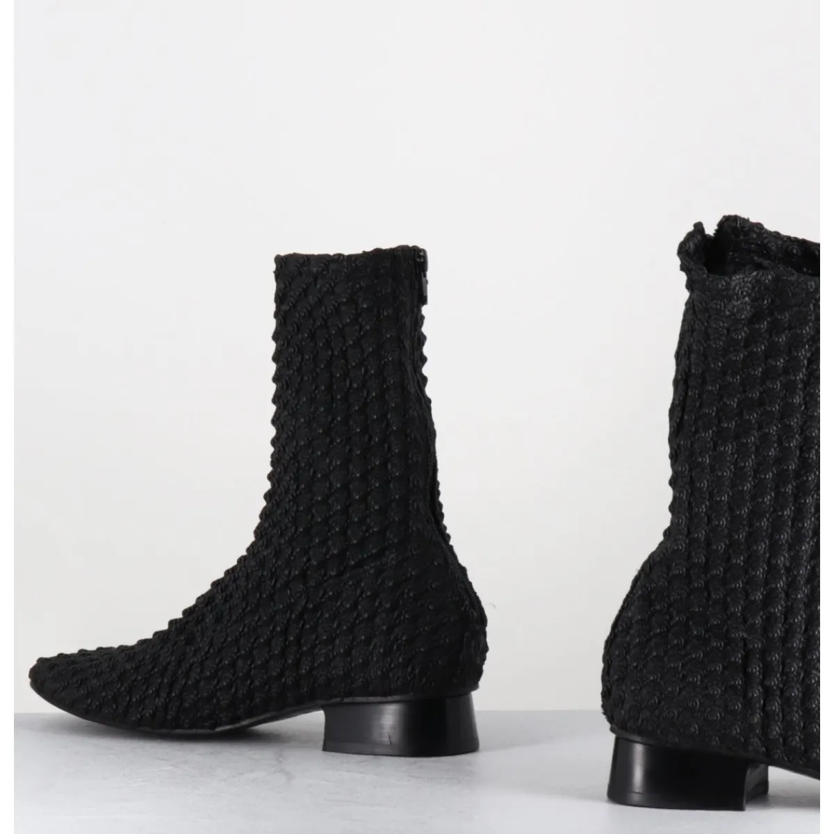 Boots^GARRICE LAB Boots en cuir élastiqué petit talon rétro - OPERA ELASTICO NERO NOIR