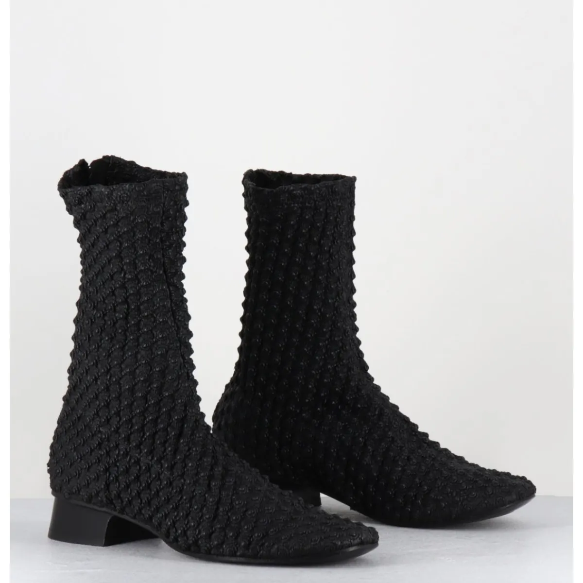 Boots^GARRICE LAB Boots en cuir élastiqué petit talon rétro - OPERA ELASTICO NERO NOIR